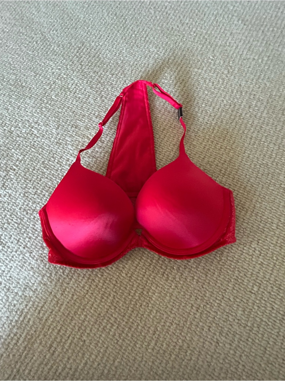 PINK Victoria's Secret Hot Pink Racerback Push-Up Bra